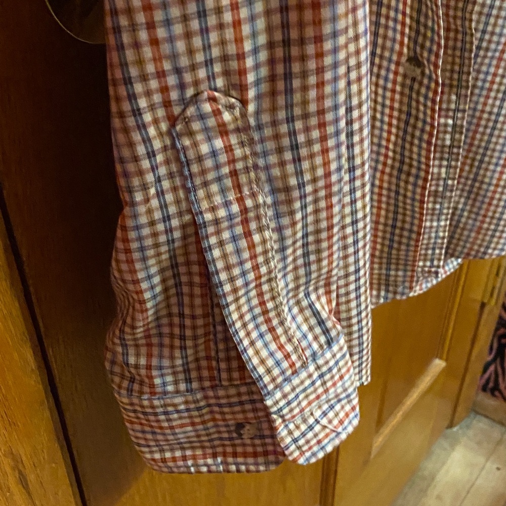Levi's Men's Checkered Button Down Shirt - Brown and White - Picture 5 of 7